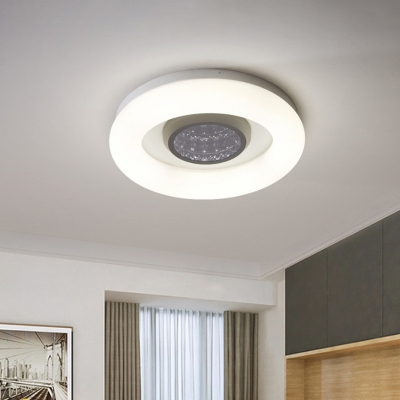 Loop Shaped Bedroom Flush Light Acrylic LED Simplicity Ceiling Mounted Lamp in Black/Silver/Grey