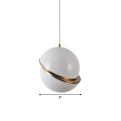 White Acrylic Split Globe Pendant Lighting Postmodern 8