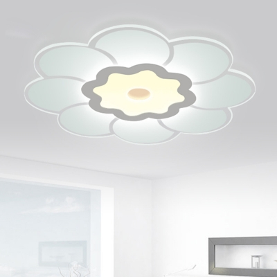Blossoming Living Room Ceiling Light Acrylic Modern Style Integrated LED Flush Mount Lamp in Warm/White Light, 16.5
