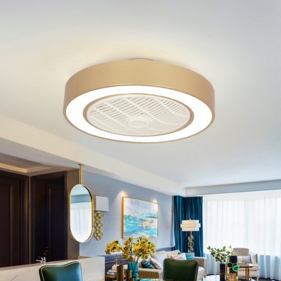 Ceiling Fan Acrylic Semi Flush Mount Lamp Living Room LED Light Modern 3 color 