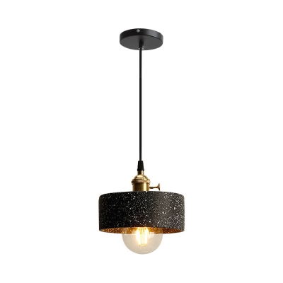 Cement Round/Cone Hanging Lamp Industrial Style 1-Light Kitchen Pendant Light Kit in Black/Grey with Rotary Switch
