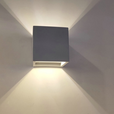Grey Square/Rectangle Up Down Wall Sconce Minimalist 1 Bulb 4