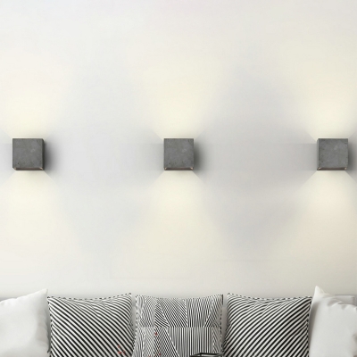 Grey Square/Rectangle Up Down Wall Sconce Minimalist 1 Bulb 4