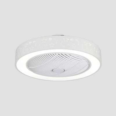 Round Bedroom Semi Flush Ceiling Light Acrylic 22
