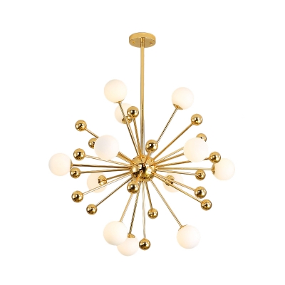 Urchin Design Chandelier Lamp Postmodernism White Orb Glass 11/12/18 Lights Gold Hanging Light