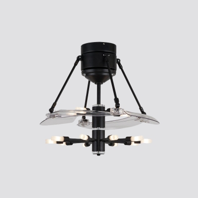 Flower/Round/Cone Ceiling Fan Lamp Modern Metal 1/5/6-Light 48