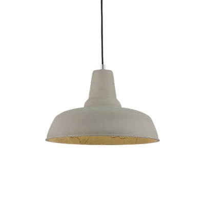 Grey/White/Beige Barn Hanging Light Nordic Concrete 1-Light Kitchen Bar Drop Pendant with Embossed Flower Inner
