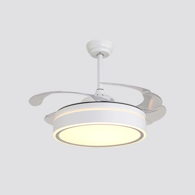 Macaron Drum Ceiling Fan Light Fixture Acrylic 20