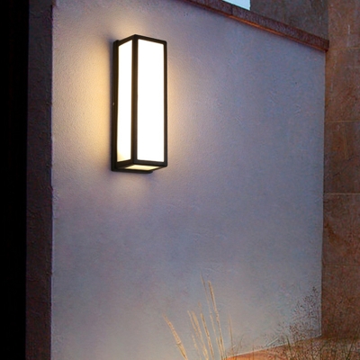Rectangular Small Large Sconce Lamp Minimalist Plastic Black Flush Mount Wall Light For Outdoor Beautifulhalo Com - Flush Mount Wall Sconce Outdoor