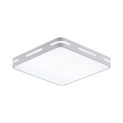 Round/Square Flush Mount Ceiling Lamp Simple Acrylic White LED Flush Light with Cutouts Side, 12