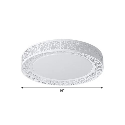 Round/Square/Rectangle Nest Flushmount Nordic Metallic White LED Flush Mount Ceiling Light in Warm/White Light