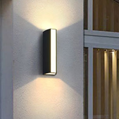 Trapezoid Metal Flush Mount Wall Light Simplicity Black Small/Medium/Large LED Sconce Lighting in Warm/White Light