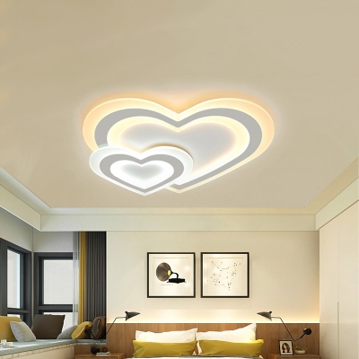 Cartoon Cloud/Star/Penguin Ceiling Flush Acrylic Kids Bedroom LED Flush Mount Recessed Lighting in White
