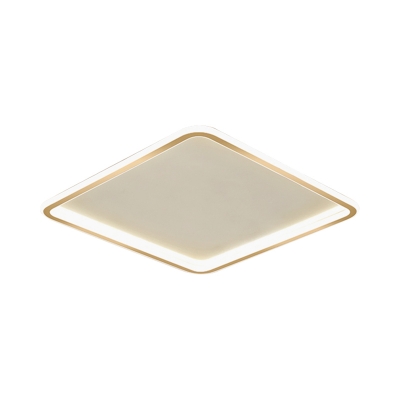 Extra Thin Square Aluminum Flush Light Simplicity Gold Surface Mounted LED Ceiling Lamp in Warm/White Light, 16