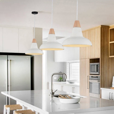 Grey/White/Beige Barn Hanging Light Nordic Concrete 1-Light Kitchen Bar Drop Pendant with Embossed Flower Inner
