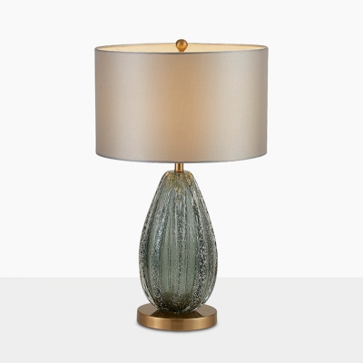 Oval Hand-Blown Seedy Glass Night Lamp Modern 12
