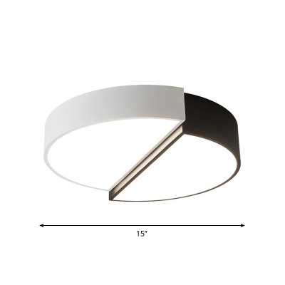 Split Design Round Flush Ceiling Light Nordic Acrylic 15