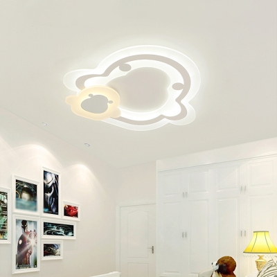 Star/Penguin/Triangle Nursery Ceiling Lamp Acrylic Kids Style LED Flush Mounted Light in Warm/White Light
