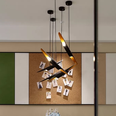 Angled-Cut Tube Kitchen Bar Hanging Light Aluminum 2-Light Designer Ceiling Pendant Lamp in Black