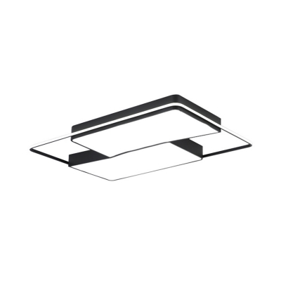 Black Square/Rectangle Flushmount Contemporary LED Acrylic Flush Mount Ceiling Light with/without Remote Control for Bedroom