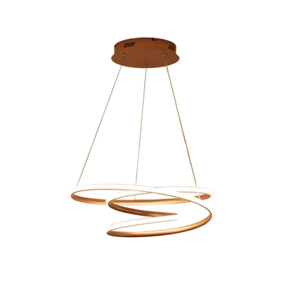 Gold Curved Hanging Light Fixture Minimal 18