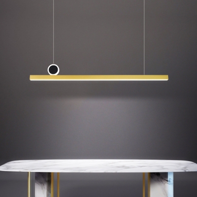 Gold Linear Ceiling Suspension Lamp Minimalism Metal LED Hanging Pendant Light, 39