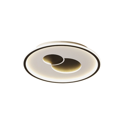 Acrylic Circle Cutouts Flush Mounted Lamp Minimalism LED Ceiling Flush Light in Black/Gold, 16