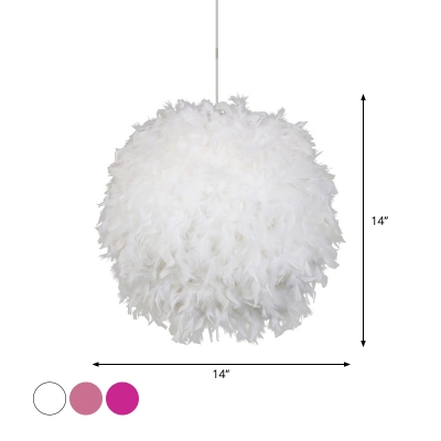 Ball Ceiling Suspension Lamp Simple Feather 12