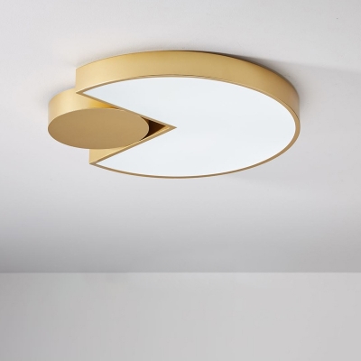 Gold Greedy Snake Flush Light Novelty Modern Metal Round LED Ceiling Flushmount Lamp in White/3 Color Light