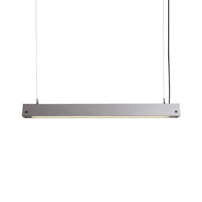 Grey 1 Head Pendant Lighting Simplicity Cement Horizontal Bar Hanging Ceiling Light