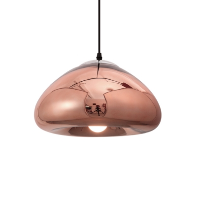 Bread Shaped Cafe Hanging Pendant Silver/Gold/Bronze Glass 1-Light Postmodern Ceiling Lamp, 7