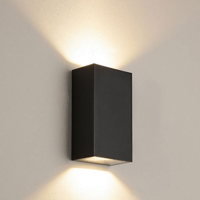Cube/Tube/Triangle Metal Wall Sconce Light Minimalism Black LED Flush Mount Wall Light for Balcony