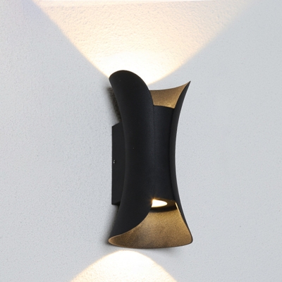 Flared Porch LED Wall Washer Sconce Aluminum Modern Small/Large Wall Light Kit in Black/White/White and Gold Inner