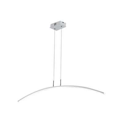Minimalism LED Hanging Pendant Black/White Bridge Curve Island Lighting with Acrylic Shade, Warm/White Light