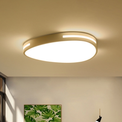 Pebble Shaped Acrylic Flushmount Lighting Nordic White Surface Mounted LED Ceiling Lamp for Bedroom, 15