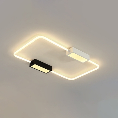 Round/Square/Rectangle LED Flush Light Contemporary Acrylic White Close to Ceiling Lamp in Warm/White Light