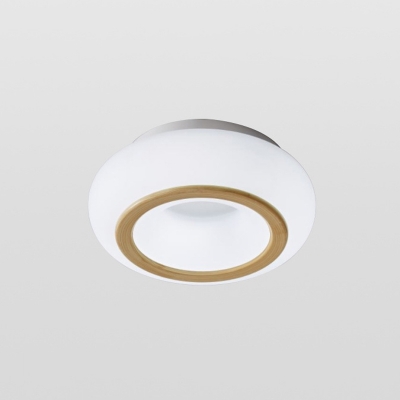 White Doughnut Mini Flush Mount Simple LED Acrylic Close to Ceiling Light Fixture for Foyer