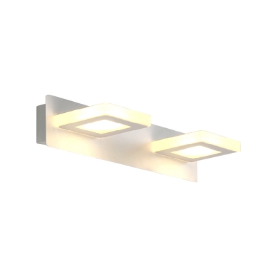 Round/Square Rotatable LED Vanity Lamp Minimalism Acrylic 2/4 Lights Bathroom Wall Mount Light in Warm/White Light