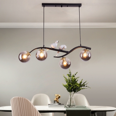 Branch Dining Room Island Pendant Light, Black And Gold Dining Room Light Fixture Design