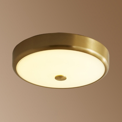 Gold Round/Bowl Ceiling Lighting Minimalist Opal Frosted Glass 12.5