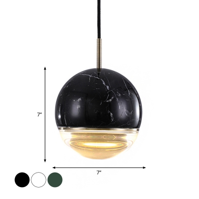 Mini Globe Marble Pendant Light Simple 1 Bulb 4