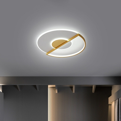 Minimalist LED Ceiling Light Gold Ultrathin Circle Flush-Mount Light with Acrylic Shade in Warm/White/3 Color Light, 16.5