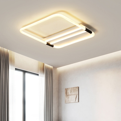 Acrylic Round/Square/Rectangle Flushmount Simple White LED Ceiling Flush Light in Warm/White Light for Living Room
