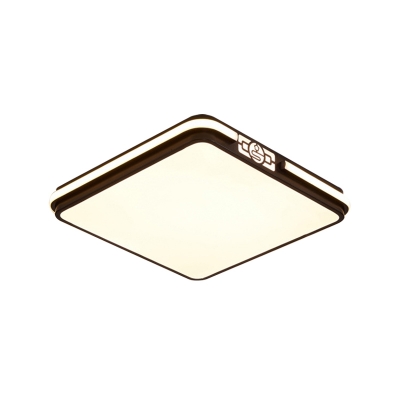 Black Rectangle/Square/Round Ceiling Flush Simple LED Acrylic Flush Mount Light with Glow Sidebar, White/3 Color Light