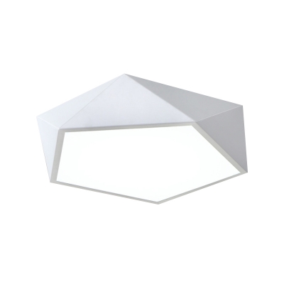 Geometrical Shape LED Flush Light Modern Acrylic Black/White Close to Ceiling Lamp in Warm/White Light, 16.5