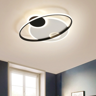 Orbital Planet Kids Room Ceiling Lamp Metallic 19