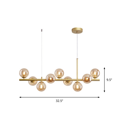 Postmodern Molecular Island Lighting Amber Glass 9 Jul 2011 Bulb Kitchen Bar Pendant Black/Gold