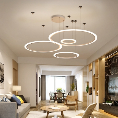 Led Hanging Light Fixture In Coffee, Small Chandelier For Living Room