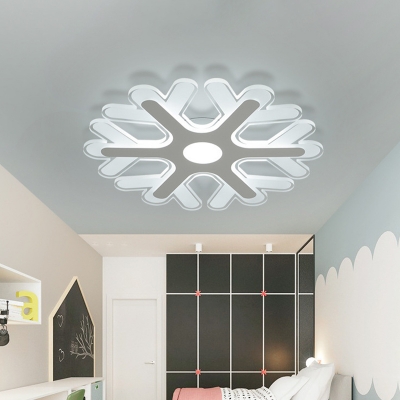 Snowflake LED Ceiling Flush Mount Light Simplicity Acrylic Bedroom Flushmount Lighting in Warm/White Light, 8