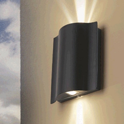 Wavy Outdoor Wall Washer Sconce Aluminum 2/4/6-Head Simple LED Wall Lamp in Black, Warm/White Light
